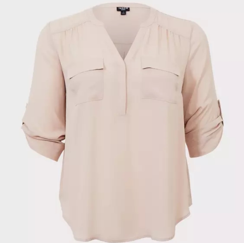 Torrid Harper Georgette 3/4 Sleeve Blouse Size 5 - Picture 6 of 7